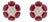Natural Ruby 3.30cts & Diamond 0.40cts Earring in 18k Yellow Gold For Sale