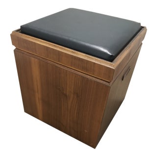 Vintage Mid-Century Modern Lane Rolling Cube Storage Ottoman For Sale