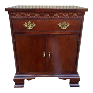 Hickory Chair James River Collection Chippendale Carved Mahogany One Drawer Enclosed Nightstand
