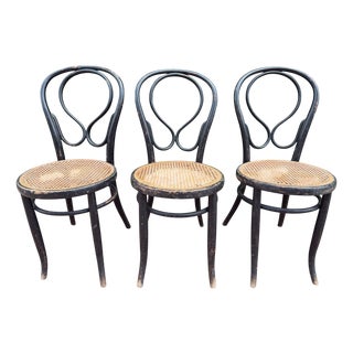 N14 Fischel 19s Thonet Style Bistro Chairs, 1860, Set of 3 For Sale