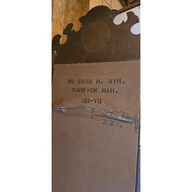 Pair of Henredon Warwick Chippendale Mahogany Wall Mirrors, Model 2402, Circa 1950s-1970s For Sale In Baltimore - Image 6 of 7