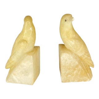 Italian Alabaster Bird Bookends- a Pair For Sale