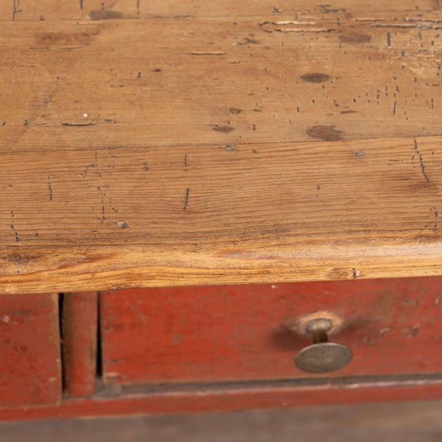 Early 19th Century Swedish Original Red Painted Pine Work Console Table For Sale - Image 10 of 16