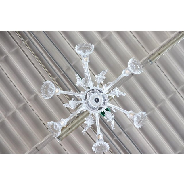 Transparent Murano Glass Chandelier, 1980s For Sale - Image 4 of 18