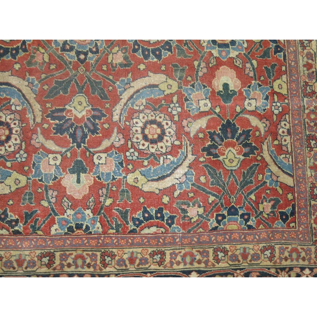 Textile Zabihi Collection Antique Persian Tabriz Rug - 8'3" x 9'5" For Sale - Image 7 of 11