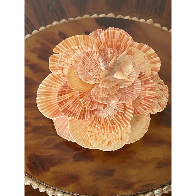 Antque Tortoiseshell Paper Box With Sea Shell Rosette For Sale - Image 4 of 5