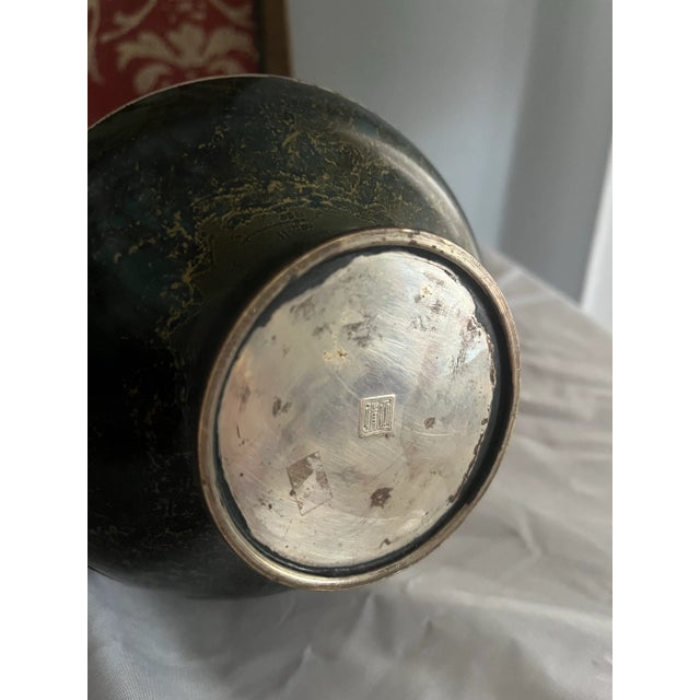 Jade Vintage Japanese Bronze Dragon Motif Amphora Vessel For Sale - Image 8 of 8