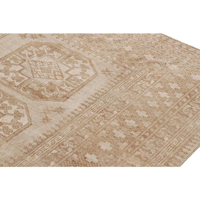 Traditional Vintage Ersari Rug With Beige-Brown Geometric Medallions, From Rug & Kilim For Sale - Image 3 of 8