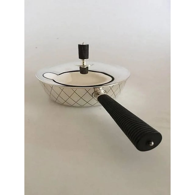 Georg Jensen sterling silver skillet, designed in Bernadotte pattern #909 by Sigvard Bernadotte, in Art Deco style and...