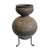 Beautiful vintage Bida water vessel on iron stand. Hand crafted old ceramic / terra cotta water storage pot with hand...