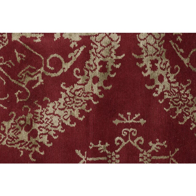 Rug & Kilim’s European Style Rug in Red With Floral Medallions “Catana” For Sale In New York - Image 6 of 9