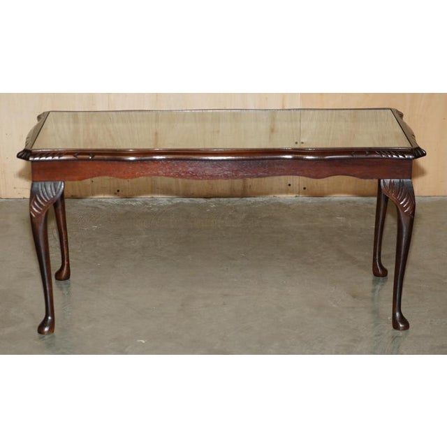 Hollywood Regency Bevan Funnell Coffee Table in Green Leather and Beech Wood For Sale - Image 3 of 10