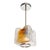 Mid-Century Hand-Blown Amber Murano Glass W/ Chrome Pendant Chandelier For Sale