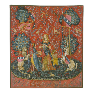 Lady With the Unicorn 'L'Odorat' Silkscreen Tapestry - 155 X 138 Cm (5'1" X 4'7") - Requires Rod Size 4