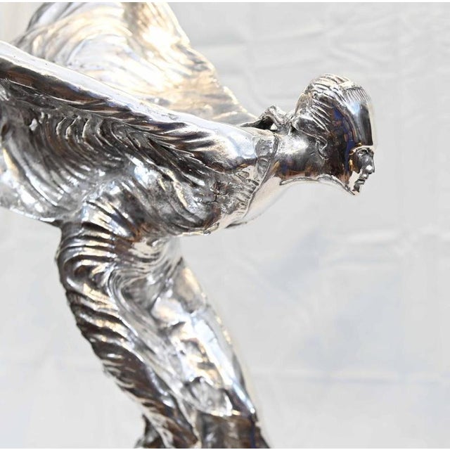 Art Nouveau Flying Lady Bronze Statue Spirit of Ecstacy For Sale - Image 3 of 10