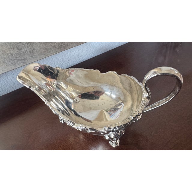 Vintage Godinger Silver-Plated Ornate Gravy Boat For Sale In San Diego - Image 6 of 10
