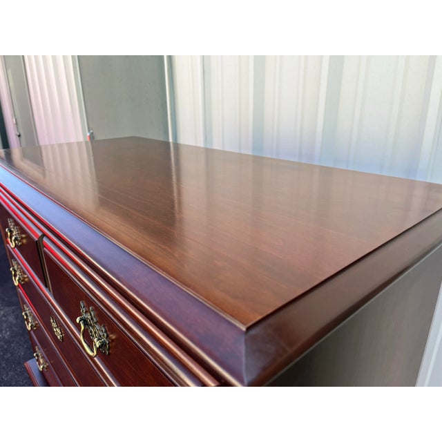 Brown Cherry Chippendale 6-Drawer Chest of Drawers For Sale - Image 8 of 12