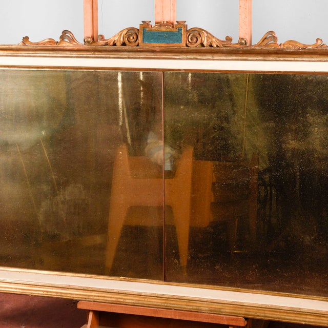 Antique Lacquered Mirror with Mercury Glass For Sale - Image 13 of 18