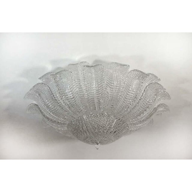 Mid-Century Modern Italian Murano Style Flower Ceiling Lamp – 24 Hand-Blown Glass Panels For Sale - Image 3 of 6