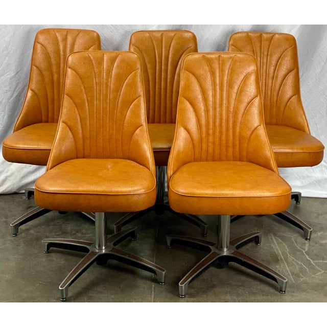 Vintage Chromcraft Mid Century Modern Swivel Dining Chairs Set of 5 Chairish