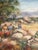 Wood 1960s Original Signed Rural Landscape Painting With Barn and Horse and Children & Dog in Black Wood Frame For Sale - Image 7 of 16