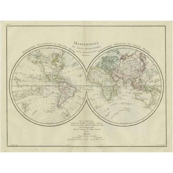 World Map in Two Hemispheres, 1802 For Sale - Image 9 of 9