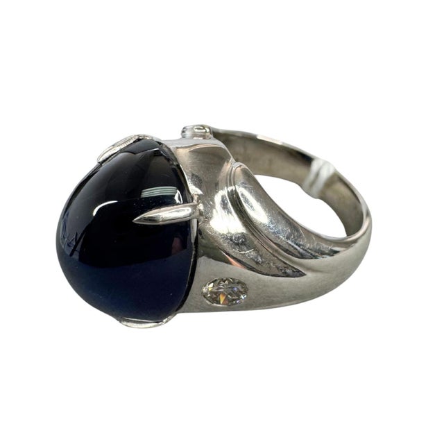 21.57 CTW Thai Sapphire & Diamond 14k White Gold Ring, Size 7 For Sale In Washington DC - Image 6 of 11