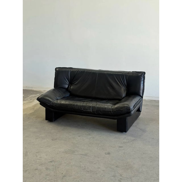 1990s 1990s Nicoleti Style Leather Loveseat For Sale - Image 5 of 10