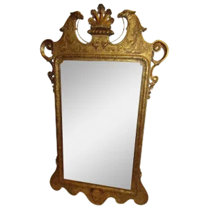 18th Century Chippendale Carved Giltwood Georgian Mirror