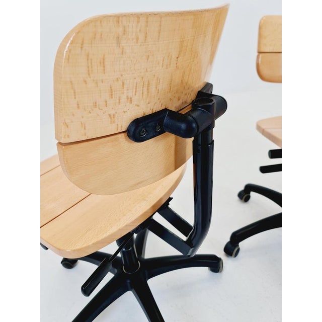 Vintage Bauhaus Swivel Office Cair in Wood by Stollgiroflex, 1990s For Sale - Image 14 of 18