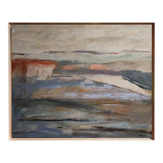 What Lingers, Contemporary Abstract Landscape Oil Painting, Framed by Sophie Dumont For Sale