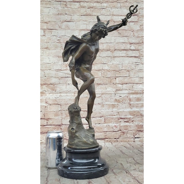 Condition: This sculpture is in perfect condition Bronze Dimensions with Marble Base: 20 1/2" X 11" Marble Dimensions:...