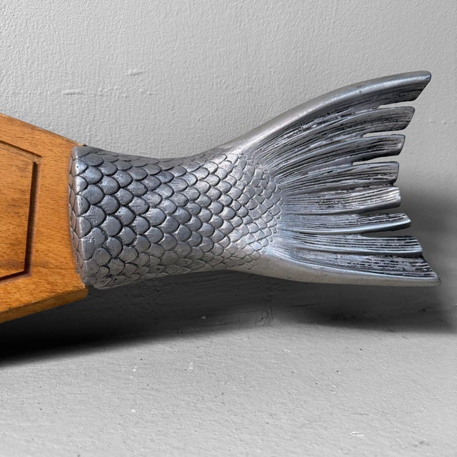 Brown Vintage Fish-Shaped Serving Board Salmon, Japan, 1960s For Sale - Image 8 of 18