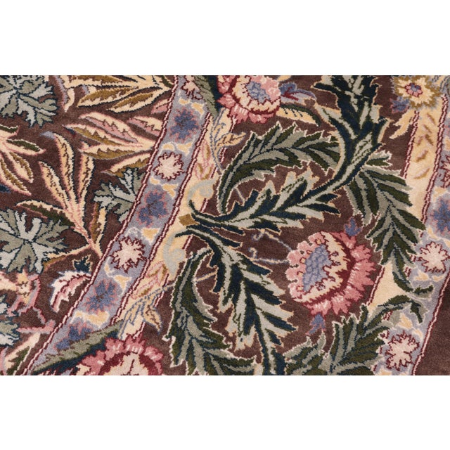 Shabby Chic 1990's Pak-Persian Brown/Green Wool Round Rug- 7'11'' X 8'0'' For Sale - Image 9 of 9