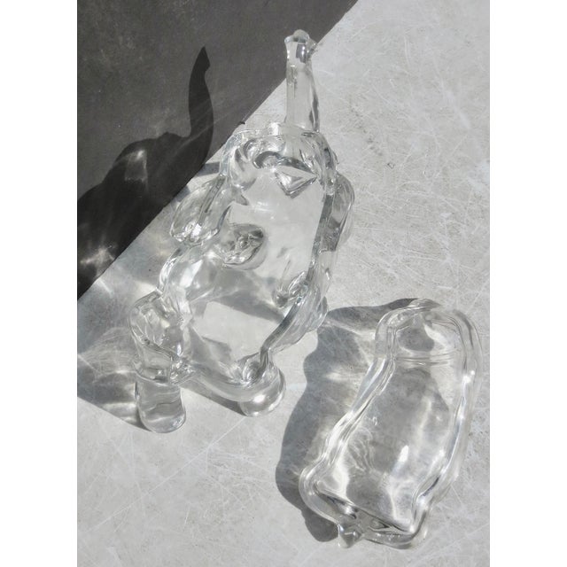 Glass Elephant Shaped Decorative Clear Jar Vintage 30s For Sale - Image 7 of 13