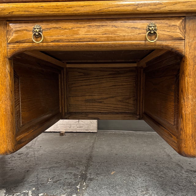 Oak Executive Desk, Vintage For Sale - Image 12 of 12