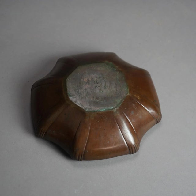 Antique Chinese Bronze Low Bowl, Signed, Circa 1900 For Sale - Image 4 of 8