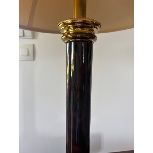1980s Empire Table Lamp in Gilded Brass and Black Lacquer, 1980s For Sale - Image 5 of 7