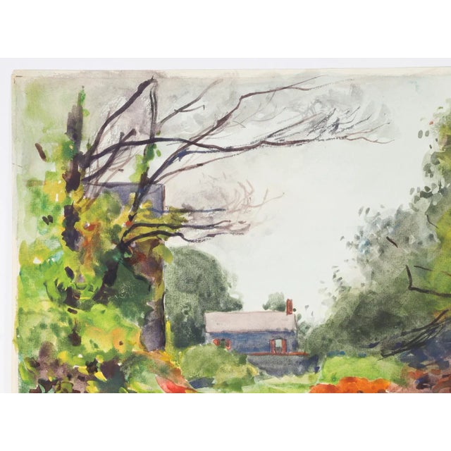1920s 1922 New England Landscape Watercolor Painting by Egbert Cadmus For Sale - Image 5 of 7