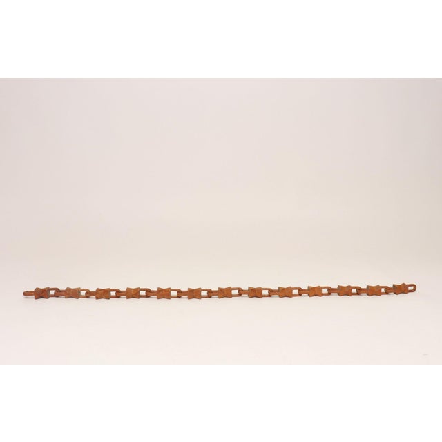 Folk Art Vintage Folk Art Hand-Carved Bow Tie Whimsy Chain For Sale - Image 3 of 12