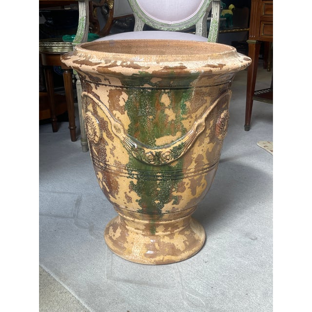 French Antique French Glazed Terracotta Anduze Planters, Signed For Sale - Image 3 of 18