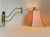 Mid-Century Brass Wall Light with Adjustable Swing Arm and Off-White Lampshade For Sale - Image 13 of 13