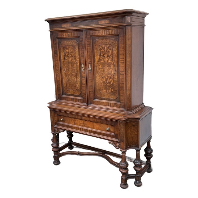 Orinoco Furniture Company Marquetry Hutch, Antique For Sale