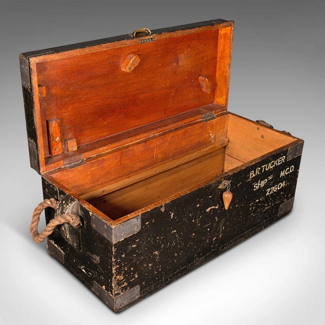 1940s Vintage English Cedar Shipwright's Tool Chest For Sale - Image 11 of 12