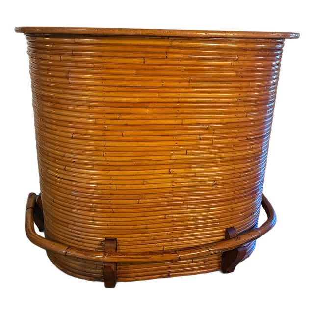 Vintage Mid Century Stacked Bamboo Tiki Bar For Sale