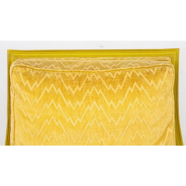 Wood Louis XV Style Yellow Painted Upholstered Armchair For Sale - Image 7 of 10