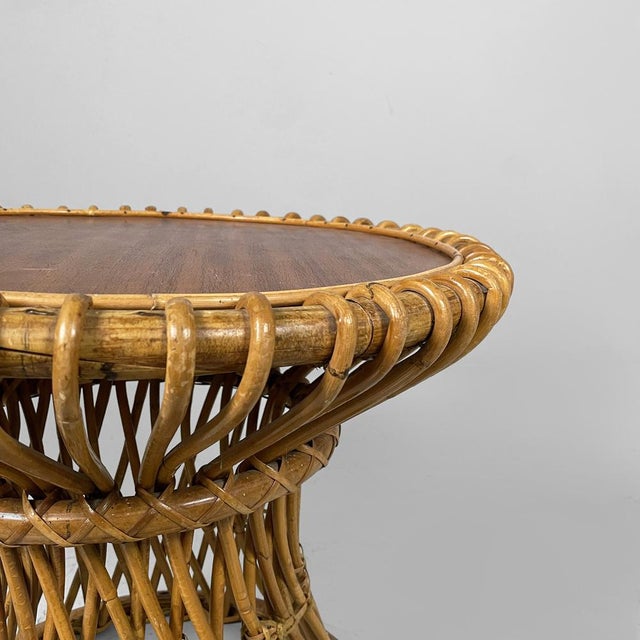 Mid-Century Modern Italian Rattan Coffee Table attributed to Franco Albini, 1960s For Sale - Image 11 of 17