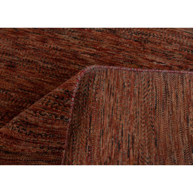 4' x 6' Savannah Hand Knotted Modern Red Rust Wool & Silk Rug For Sale - Image 11 of 15
