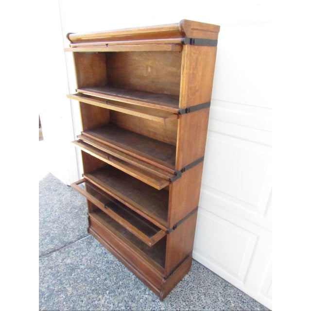 Antique English Oak Stacking Lawyers Bookcase For Sale - Image 10 of 18