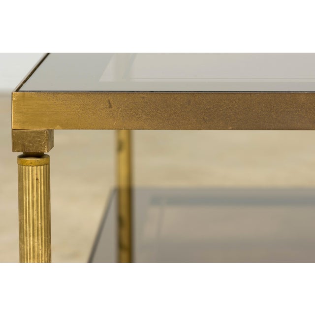 Mid-20th Century French Neoclassical Coffee Table With Brass & Glass For Sale - Image 15 of 17